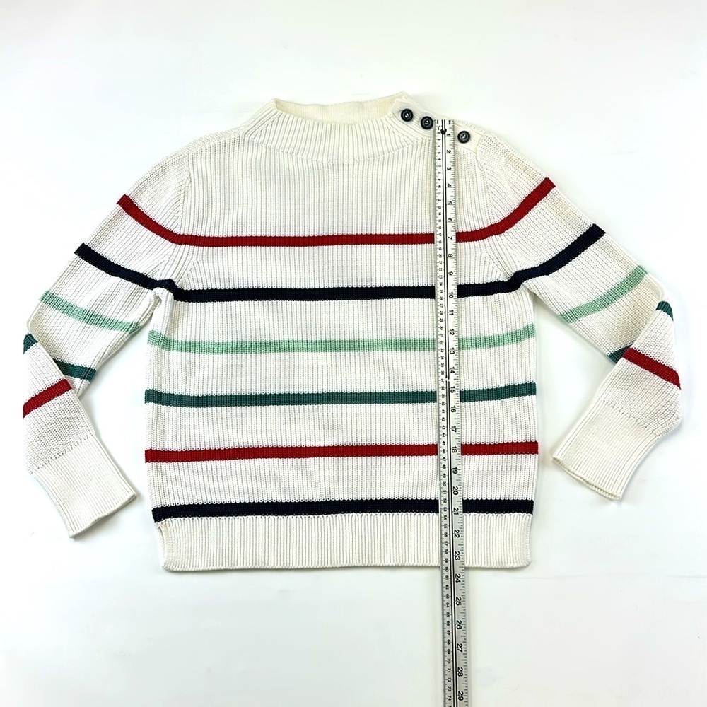 Barbour Shoreward Sweater striped cotton mock neck striped womens sweater Size 6 - Picture 1 of 10